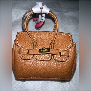 Brown Mini Bag Car Key/ Earphones Holder